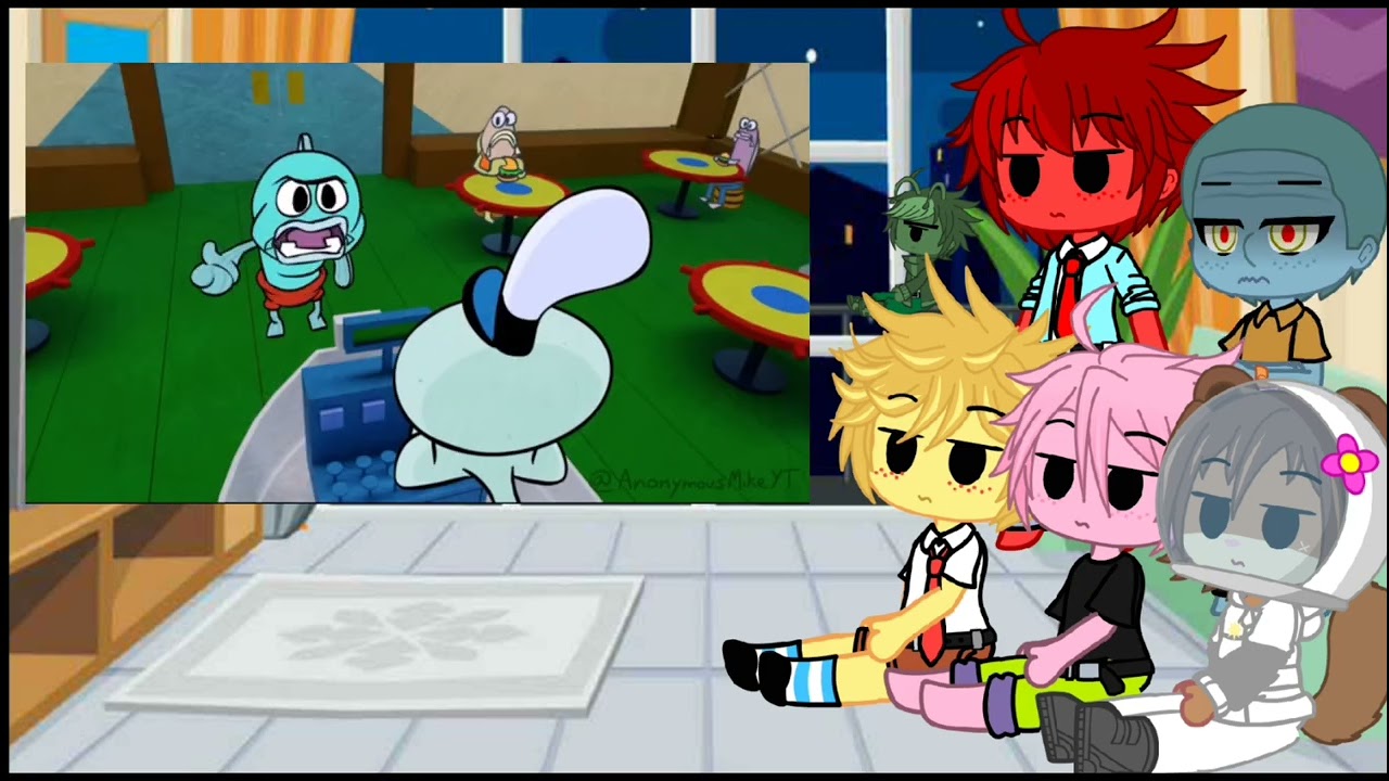 SpongeBob SquarePants characters react to Hey Squidward
