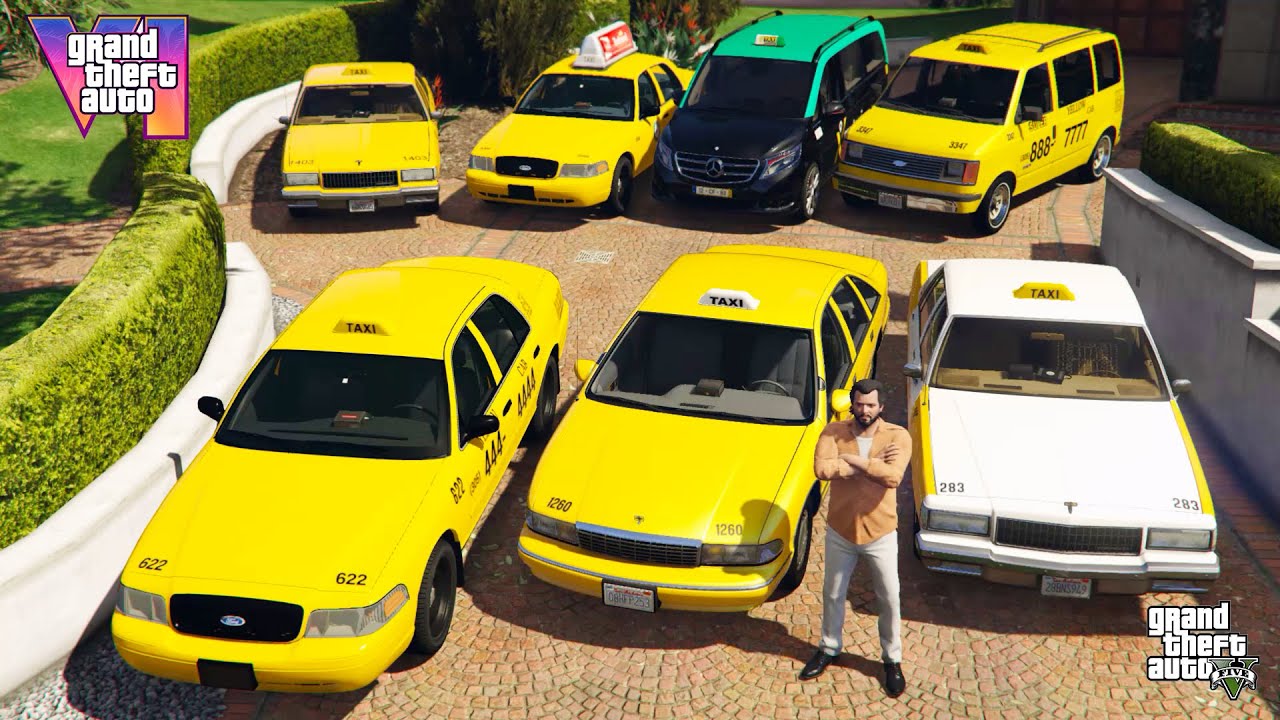 GTA V Michael Stealing GTA 6 Based Miami Taxi Department Vehicles In gta-v-michael-stealing-gta-6-based-miami-taxi-department-vehicles-in