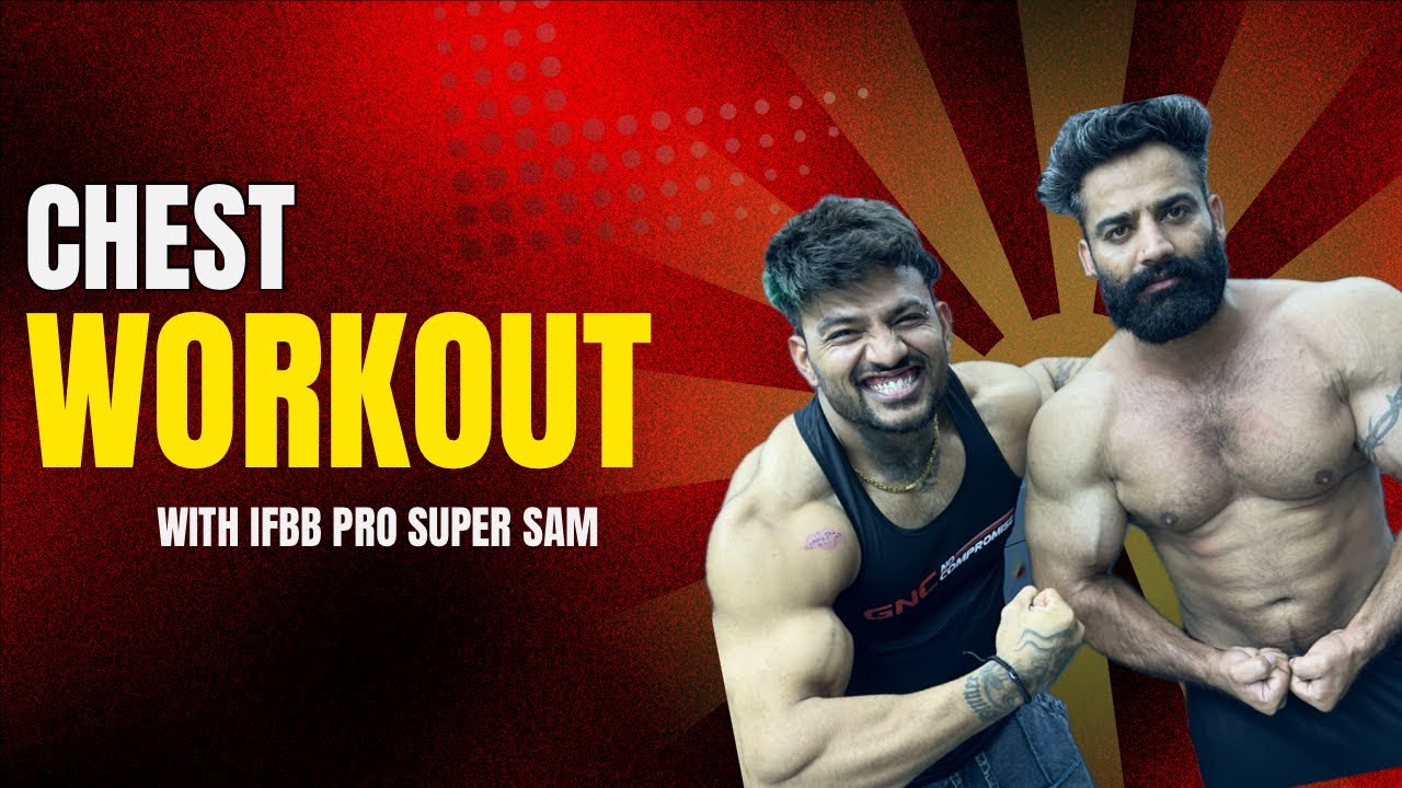 Chest workout with IFBB Pro super sam #chest #armsworkout ⁠@ifbbprosam ...