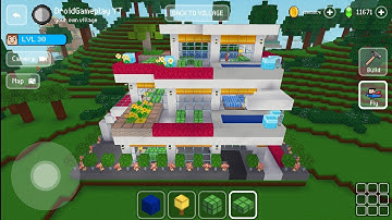 Furnished Modern House & Pool - Block Craft 3d: Building Game