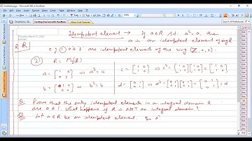 Idempotent & Nilpotent elements of a Ring
