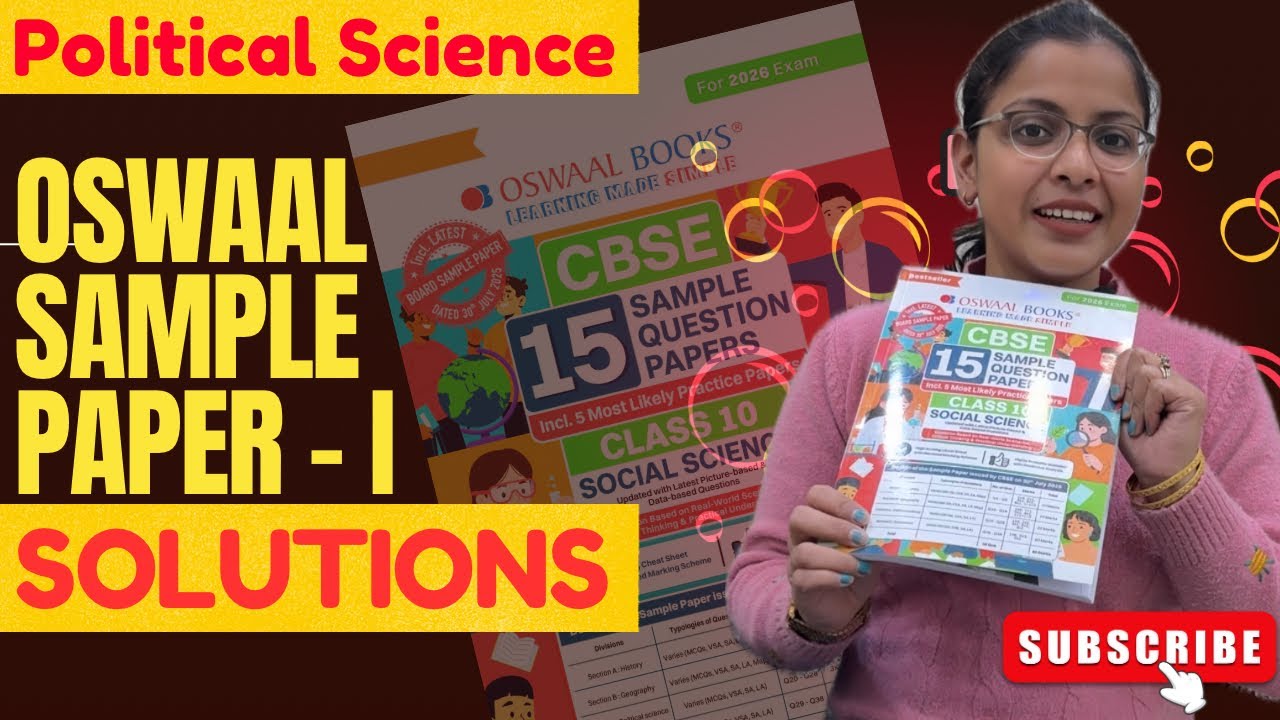 Solved Oswaal Sample Paper 1 | Class 10 | Social Science | Pol Sci | Best Sample paper for Boards