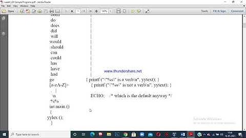 Lex program to recognize the given word is verb or not.