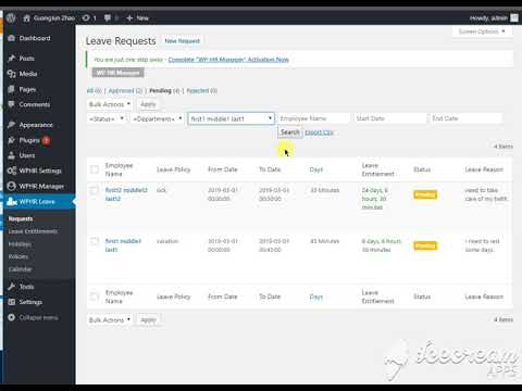wordpress plugin update for custom filter in admin panel.