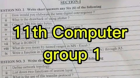 11th class computer group 1 paper 2024 | 1st year computer group 1 paper