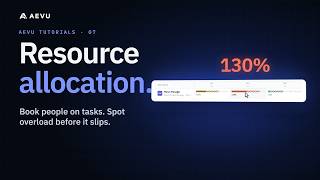 Resource allocation in Aevu: book people, spot over-allocation, fix it