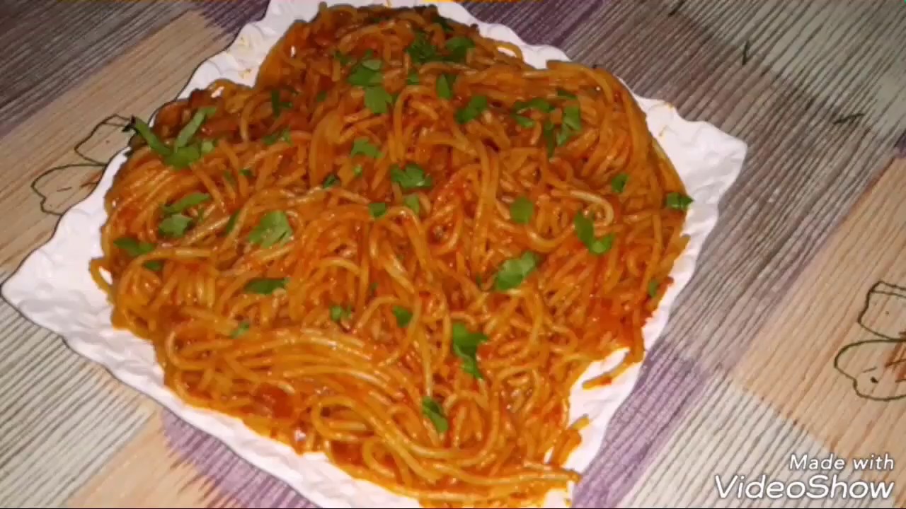 سباغيتي بالصلصة بطريقة جد سهلة ومبسطة ولذيذة المذاق