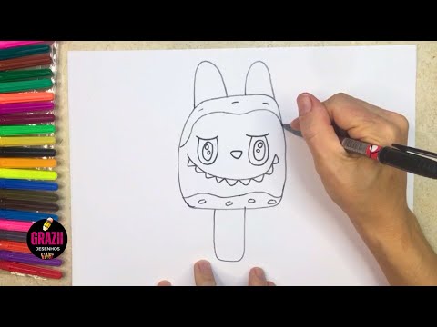 Como desenhar Labubu picolé para colorir | How to Draw
