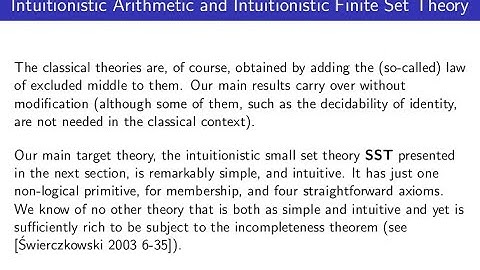 Stewart Shapiro & Charles McCarty – Intuitionistic Sets and Numbers: the theory SST