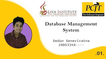 Question Set 01 | Database Management System | Java Institute | Dedun Seneviratna