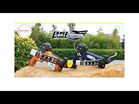 Іграшковий дитячий арбалет автомат 3в1 зі звуком та підсвічуванням стріляє м'якими патронами стрілами та кульками, відео 1