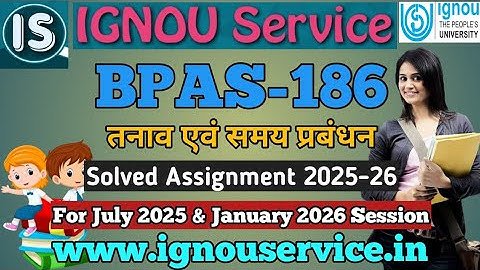 IGNOU BPAS-186 Solved Assignment Hindi Medium 2025-26 For July 2025 and January 2026 sessions