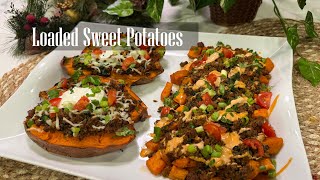 Loaded Baked sweet potato Boats || protein loaded sweet potato bowls Recipe - RKC