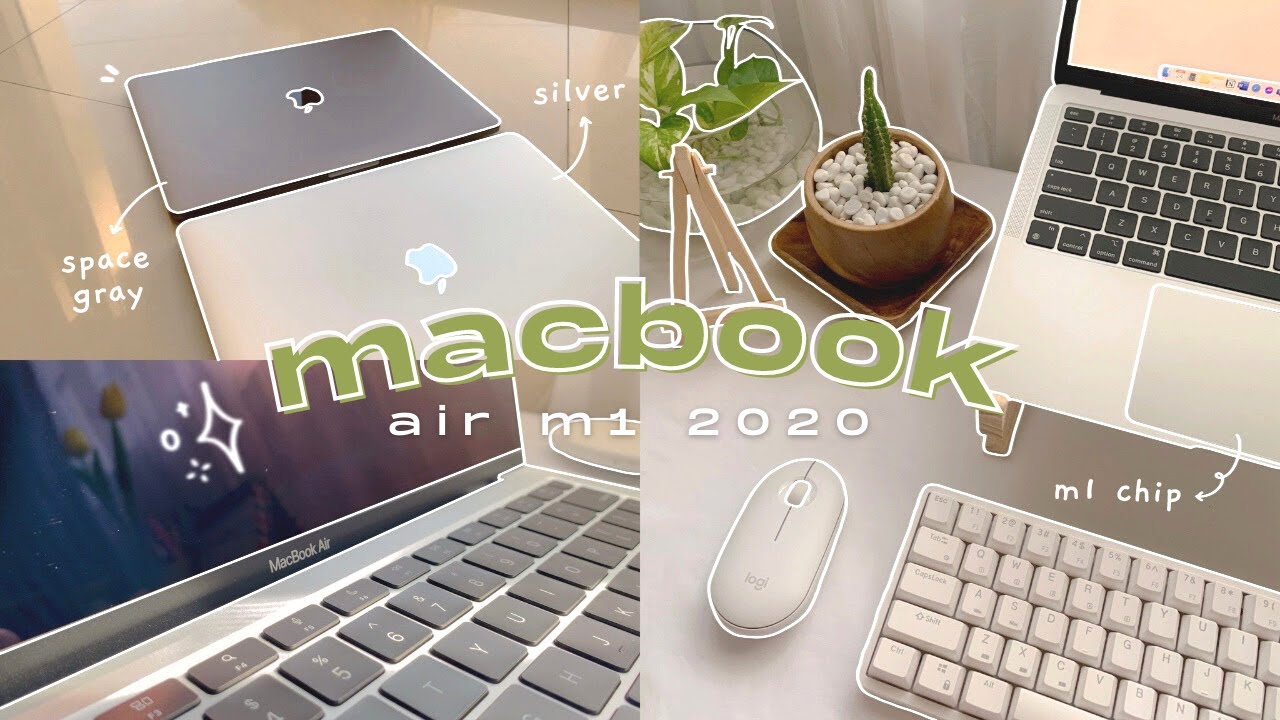 ✨🌱 macbook air m1 (space gray) unboxing | accessories + case