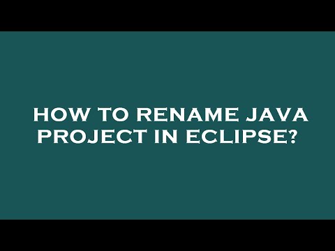 How to rename java project in eclipse?