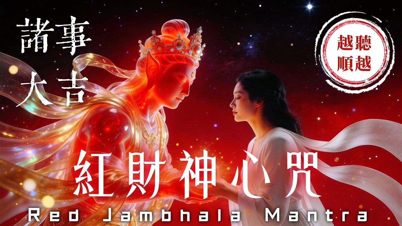 【3小時】紅財神心咒｜招財轉運法｜迅速清除一切感情與金錢障礙｜助您心想事成．諸事大吉｜財運爆發．遠離窮困｜化解惡緣．貴人助力．迎接轉運人生｜Red Jambhala Wealth Mantra
