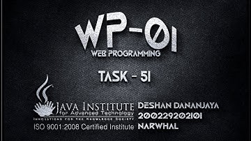 Web Project Task 51 | Web Programming 01 | Java Institute | 1st Year | Semester 01