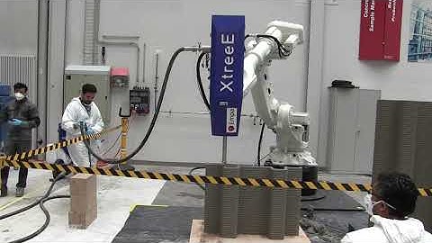 Additively manufactured concrete-based formwork in time lapse (2.0m print)