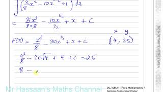 EDEXCEL IAL P1 new Sample Assesment Paper 2018 Q7 Integration