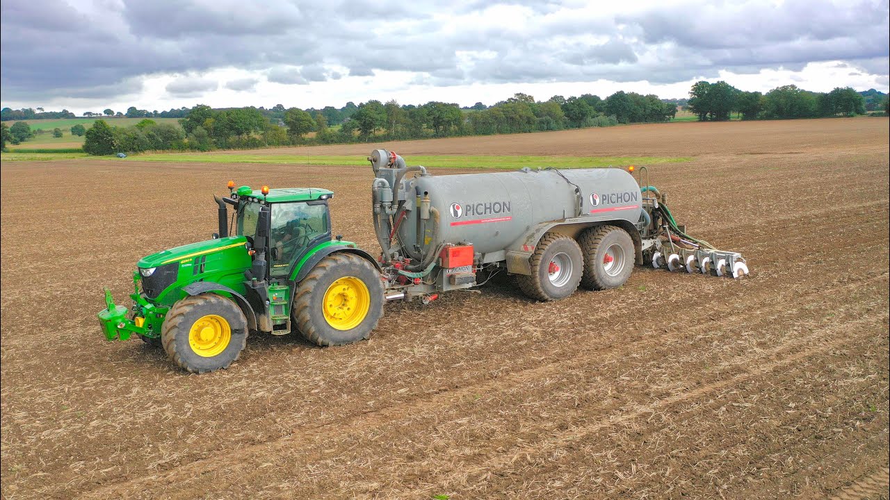 Épandage de lisier / 100 % JOHN DEERE 🦌 / 2x PICHON enfouisseur à disque 🌟