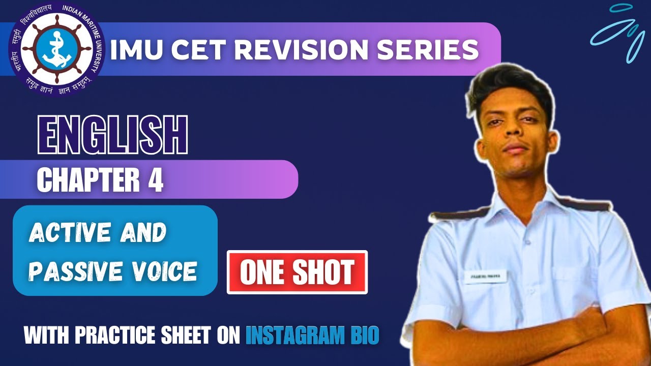 IMU CET ENGLISH CHAPTER 4 Active and Passive Voice | IMU CET| DPPs | Notes #merchantnavy #imucet