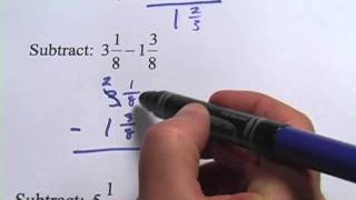 Basic Math: Subtracting Mixed Numbers with Regrouping
