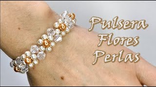 PULSERA FLORES DE PERLAS, Curso de bisutería con perlas