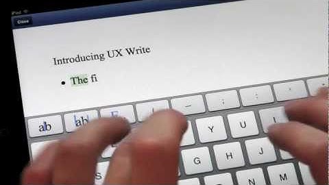 Editing and Auto Correct on the iPad with UX Write