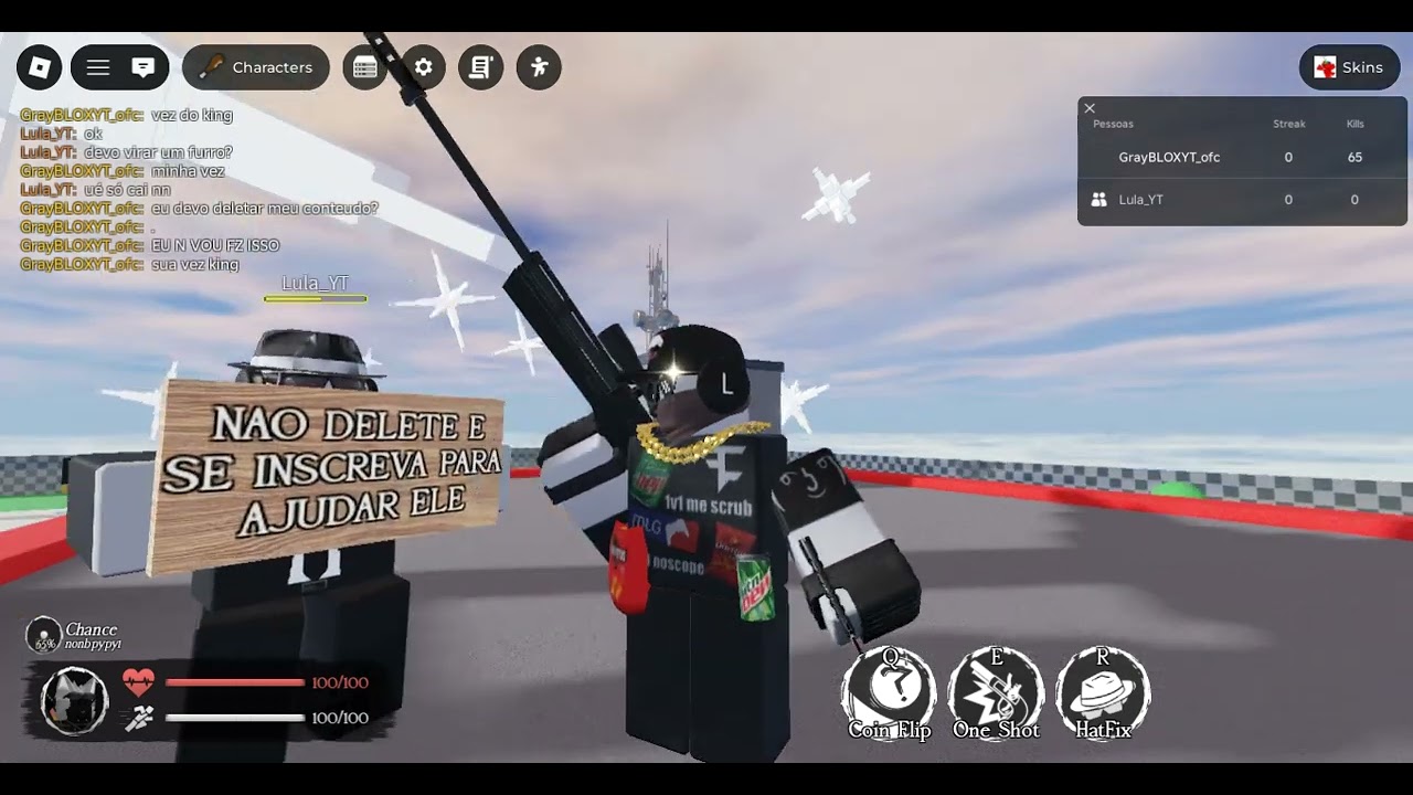 o Brabo jogo da Moeda do Chance com o meu amigo King (Andrew)