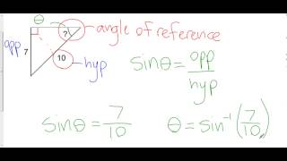 Finding a Missing Angle in a Right Triangle Using Primary Trigonometric Ratios