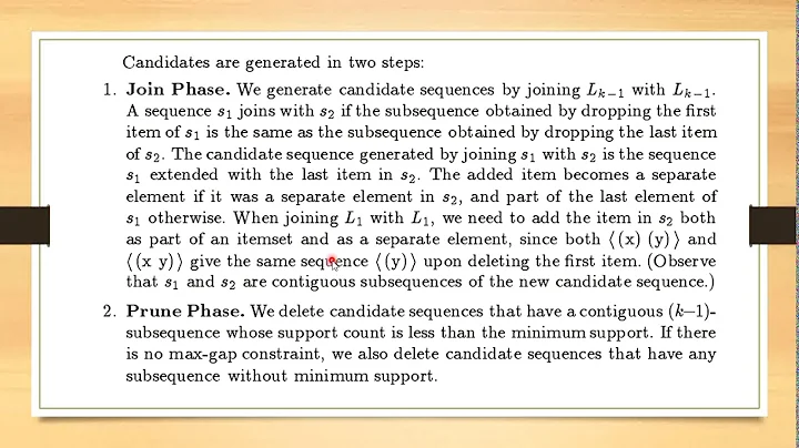 GSP (Generalized Sequential Pattern Mining) Example