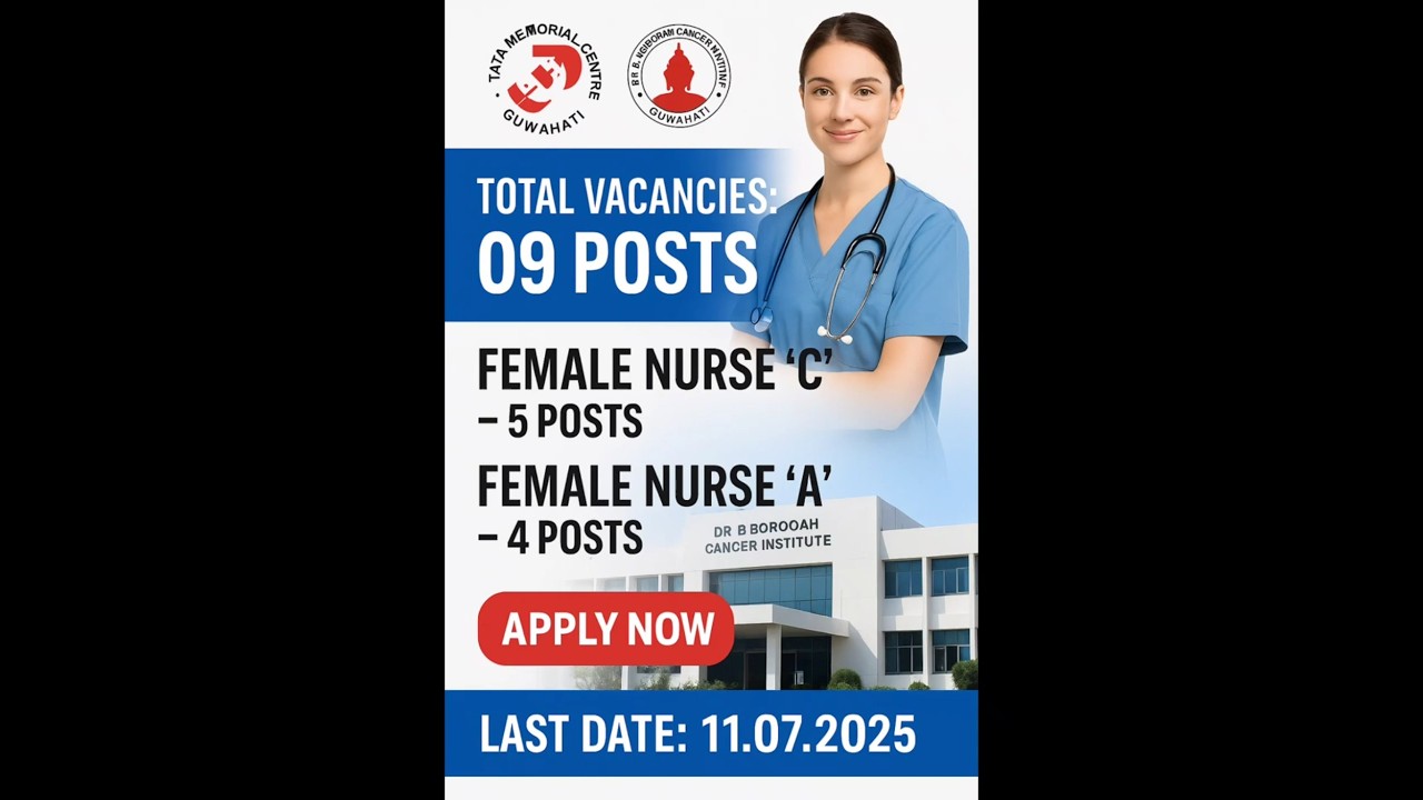 TMC Nursing Officer Vacancy 2025 | 09 Posts | Apply Now – Last Date 11 July