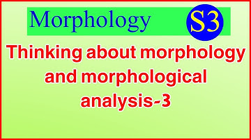 S3-Thinking about morphology and morphological analysis 3