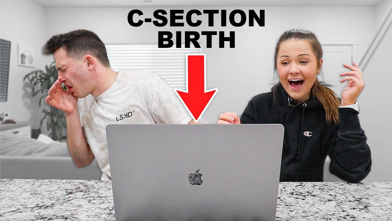 HUSBAND REACTS TO LIVE C-SECTION BIRTH! *FIRST TIME*