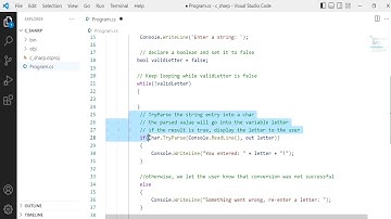 C# 21: Keep looping until the user enters a character entry using TryParse