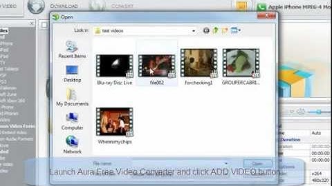 Aura Free Video Converter - Convert Videos to AVI, MP4, WMV, MKV, FLV, SWF or 3GP
