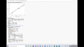 Chapter 21 Simple Regression Model JMP Instructions