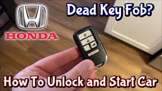 HONDA - How to Start Car with Dead Battery in Smart Key Fob - CR-V, Accord, Pilot, Civic, Odyssey