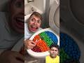 colourful skittles eating show