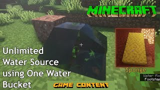 Unlimited Water Source using One water bucket | Convert Wet Sponge to Spong #minecraft #tiktokhacks screenshot 5