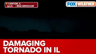Storm Tracker Films Damaging Tornado in Canton, IL