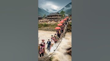 Asian Wedding Bridge Collapse Over Floodwaters 😱