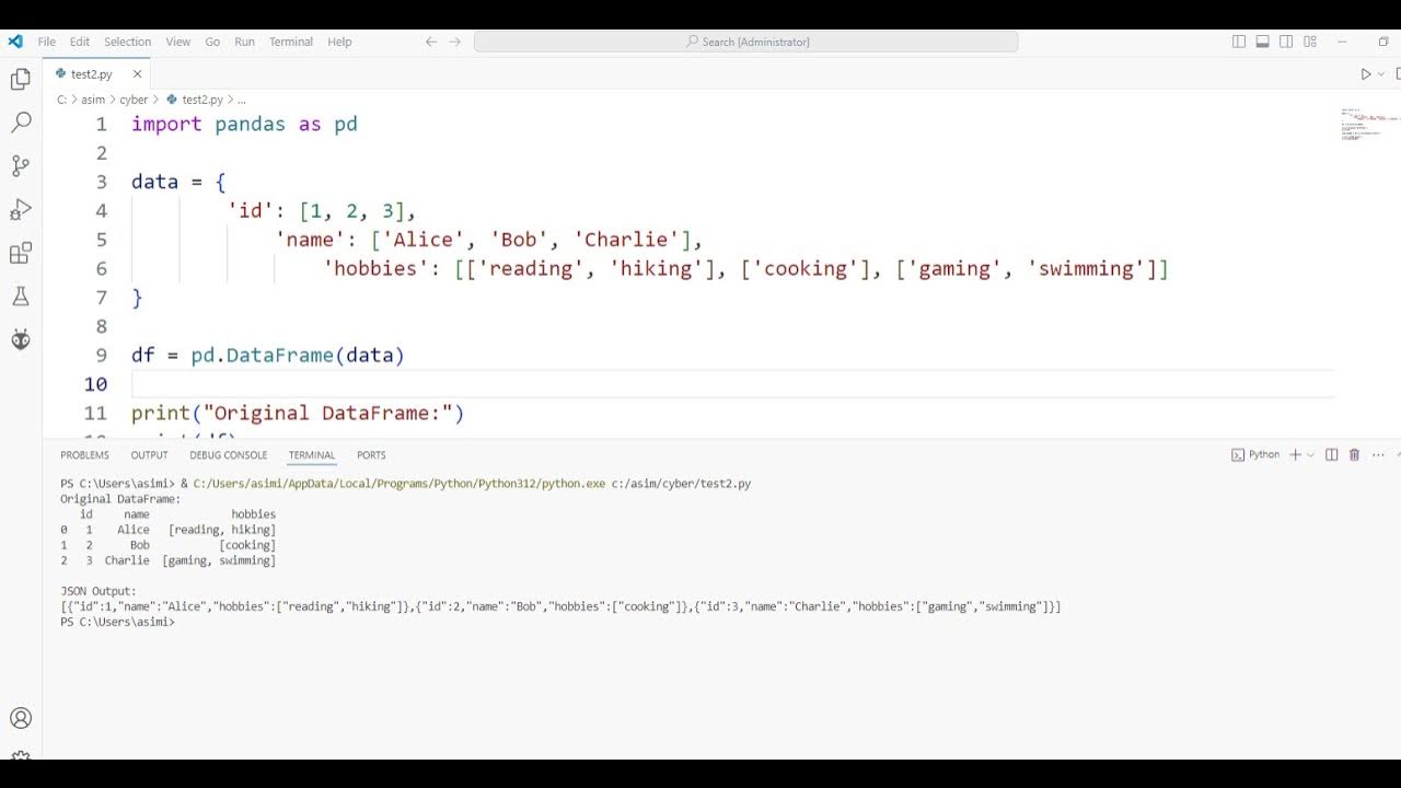 How to convert a DataFrame to JSON with nested arrays - YouTube