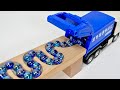 Marble Run Race ☆ HABAくねくねスロープ & はたらくくるま ・ゴミ収集車・ダンプトラック