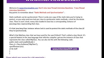 java thread interview question static methods and synchronization interviewdot job