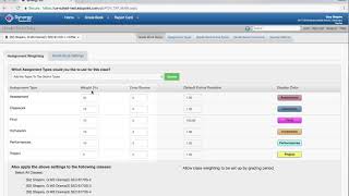 Gradebook Setup - Weighting Assignment Types