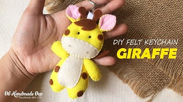 Tự Làm Móc Khóa Hươu Cao Cổ Siêu Đáng Yêu | DIY Cute Giraffe Felt Keychain