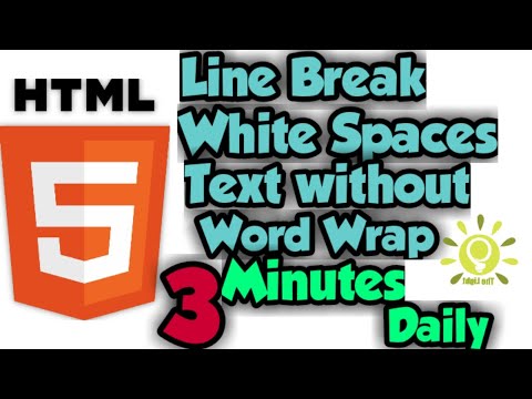How to insert line break in html | white spaces tag in html 5 | Show text without Word wrap in html