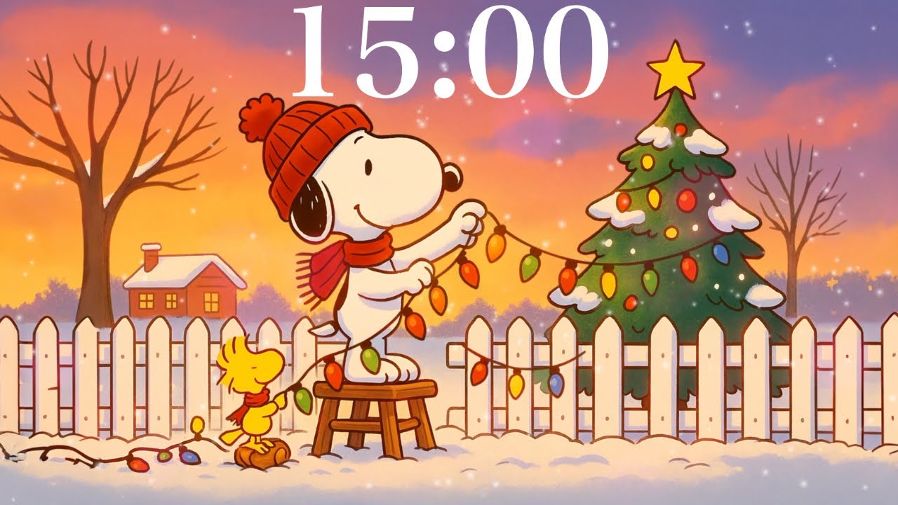 15-Minute Christmas Lofi Snoopy Timer 🎄 Cozy Study, Focus & Relax ...