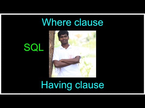 Difference between where clause and Having clause in SQL.When to use what. Interview questions